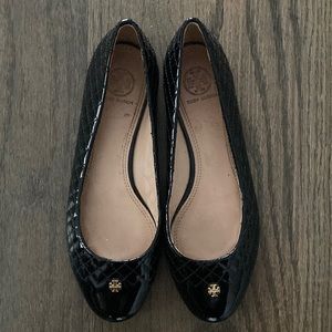 Tory Burch Black Patent Leather Flats